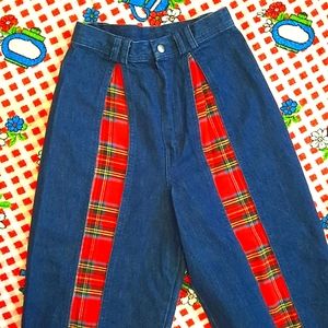 70s flannel and denim jeans